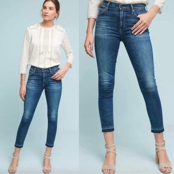 UEC CITIZENS OF HUMANITY ROCKET CROP HIGH RISE SKINNY DEMIN JEANS SZ 27 - Picture 1 of 12